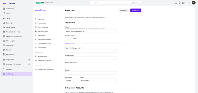 account-instellingen